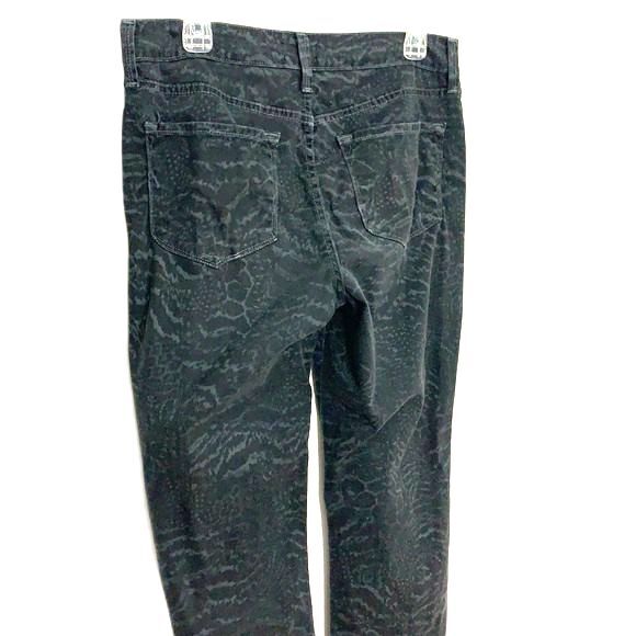 NYDJ Skinny Animal Print Lift Tuck Technology Charcoal Gray Black Size 10 - Picture 6 of 13